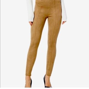 Spanx faux suede camel leggings